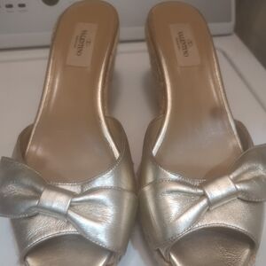 Valentino Gold Espadrilles Shoes